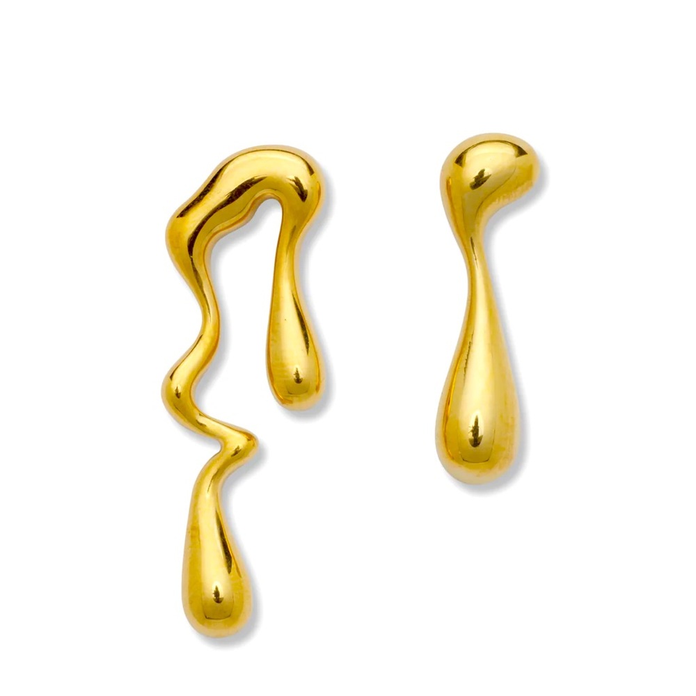 Gold Dripping Irregular Earrings